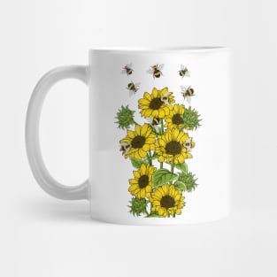 Sunflowers And Bees Art Mug